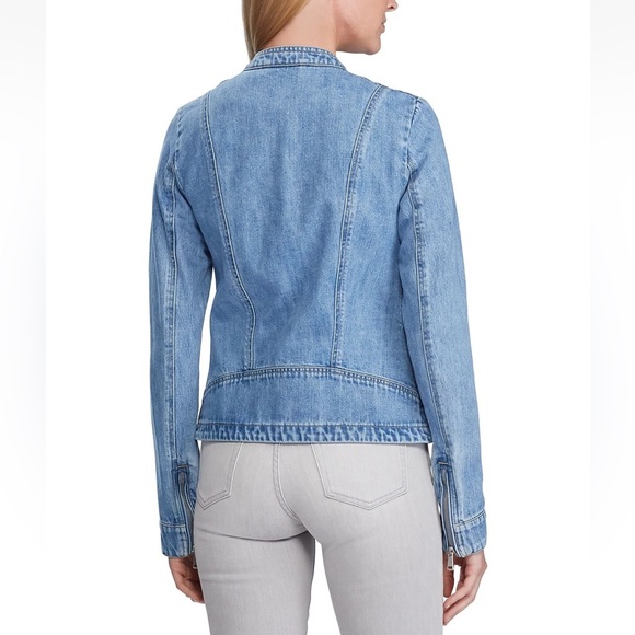 Lauren Ralph Lauren Bryton Denim Moto Denim Jean Jacket Size 14W - Picture 2 of 14